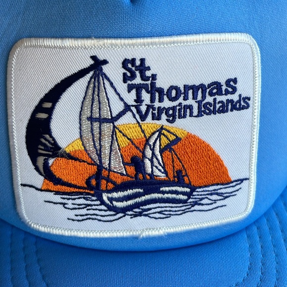 Nice Trucker Style Hat with Snap Back St Thomas Virgin Islands Embroidered Patch - Picture 2 of 5